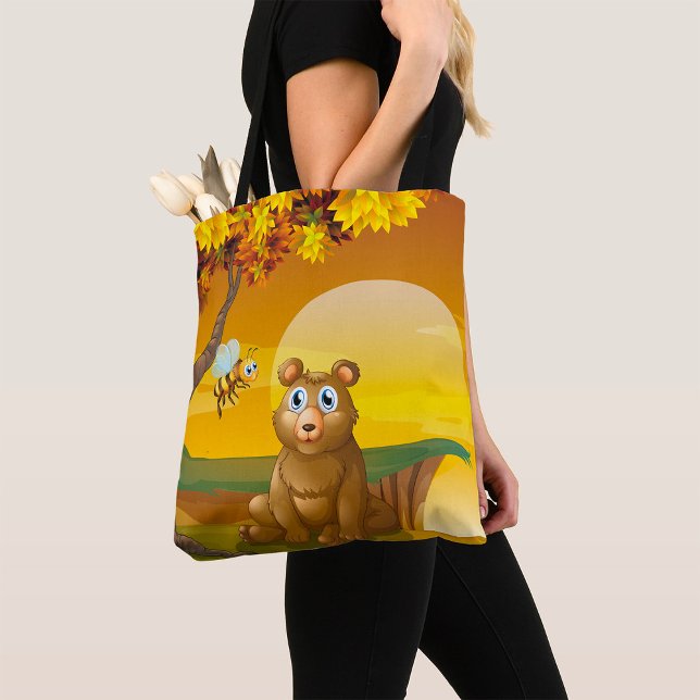 Brown Bear Sunset Tote Bag (Creator Uploaded)
