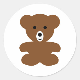 brown bear teddy - cute classic round sticker