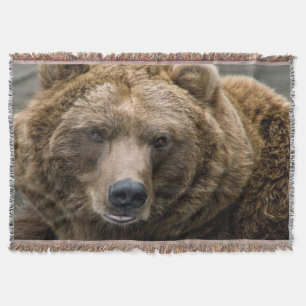 Brown Bear Throw Blanket