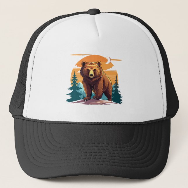 Brown bear trucker hat (Front)