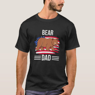 Brown Bear Us Flag 4th Of July Bear Dad T-Shirt
