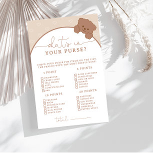 Brown Bear Whats in Your Purse Baby Shower Game