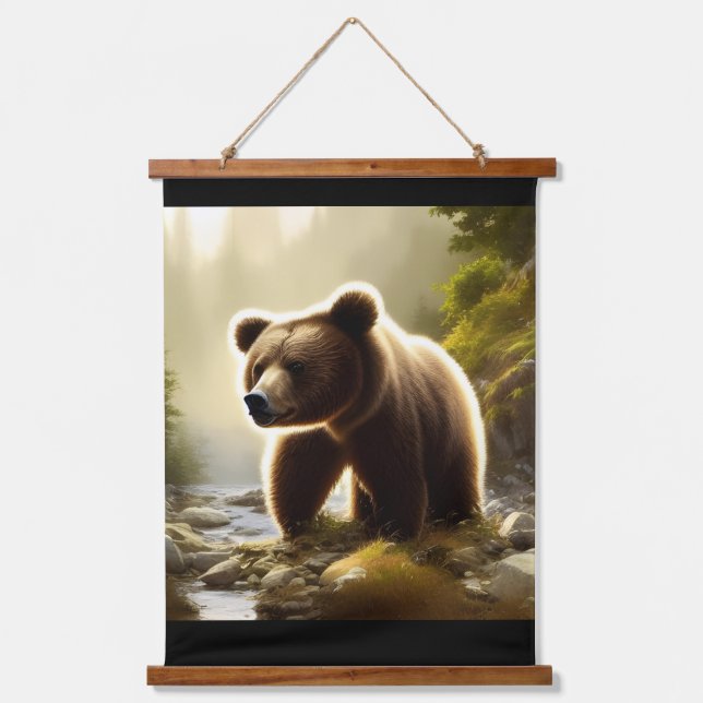 Brown Bear Wildlife Portrait  Hanging Tapestry (Front)