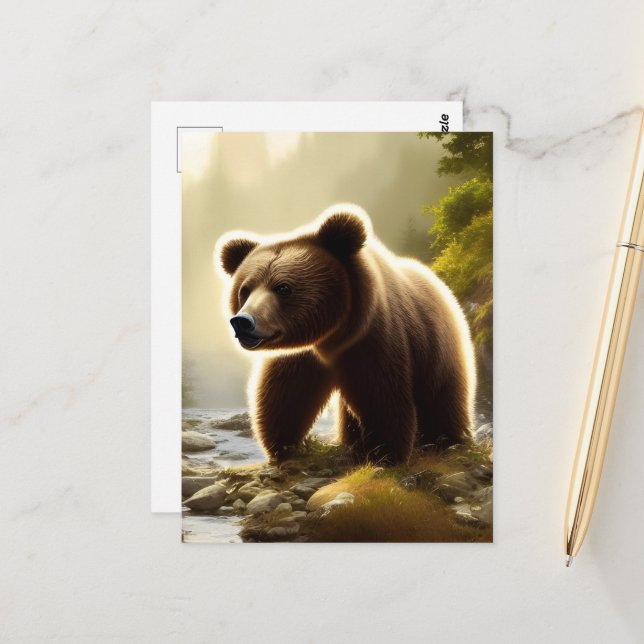 Brown Bear Wildlife Portrait   Postcard (Front/Back In Situ)