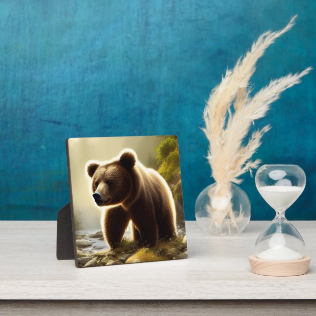 Brown Bear Wildlife Portrait Tabletop Plaque (Insitu)