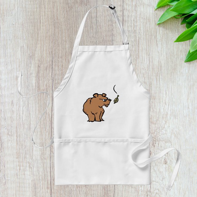 Brown Bear with Falling Autumn Leaf Cute Wildlife  Standard Apron (Creator Uploaded)
