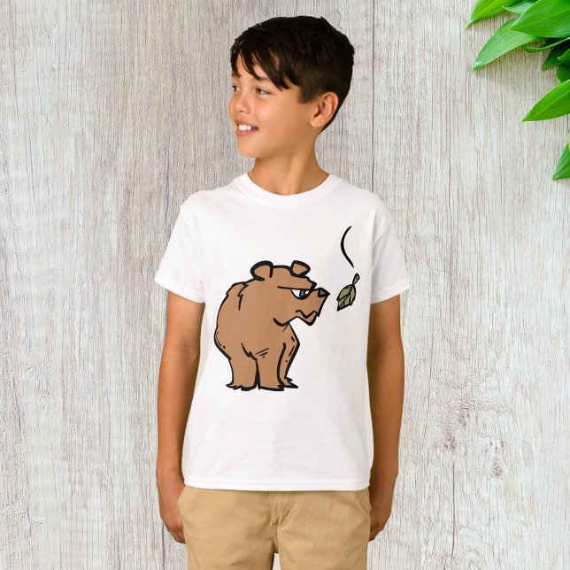 Brown Bear with Falling Autumn Leaf Cute Wildlife  T-Shirt (Creator Uploaded)