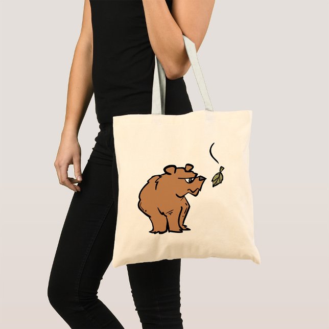 Brown Bear with Falling Autumn Leaf Cute Wildlife  Tote Bag (Creator Uploaded)