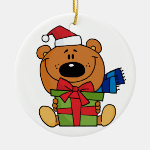 Brown Bear With Gift Keepsake Ornament
