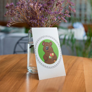 Brown Bear With Ice Cream Invitation
