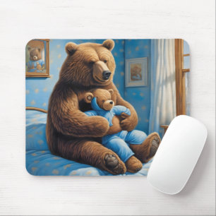 Brown Bear With Teddy Bear Mouse Pad