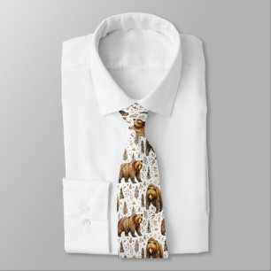 Brown Bear Woodland Tie