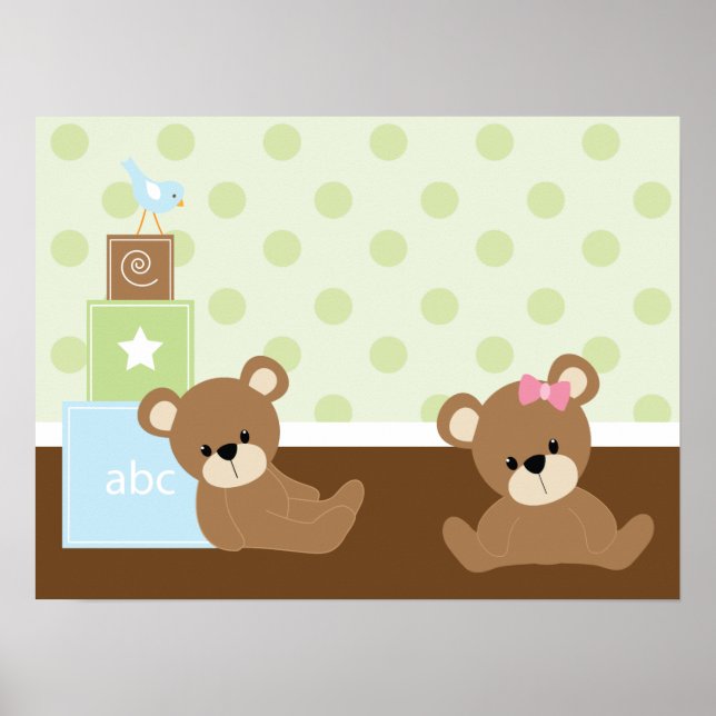 Brown Bears Kids Wall Decor (Front)