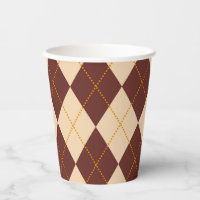 Brown Beige Autumn Fall Argyle Diamond Pattern