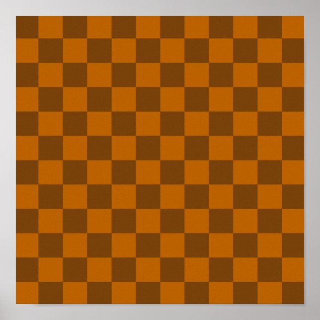 Brown Beige Chequered Block Print  (Front)
