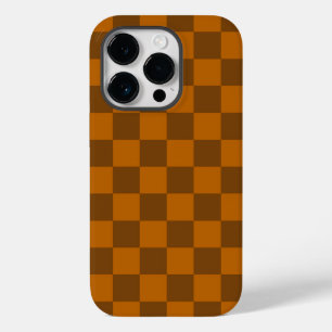 Brown Beige Chequered Block Print  Case-Mate iPhone 14 Pro Case