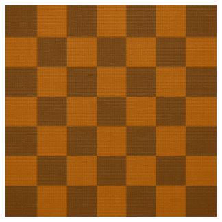 Brown Beige Chequered Block Print Fabric