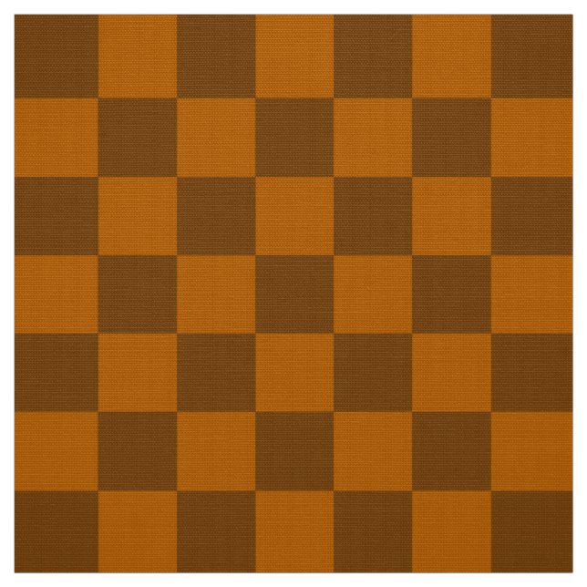 Brown Beige Chequered Block Print  Fabric (Swatch)