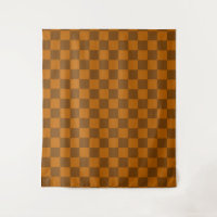 Brown Beige Chequered Block Print 