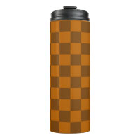 Brown Beige Chequered Block Print