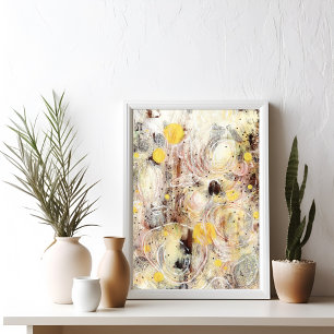 Brown Beige Contemporary Abstract Art Poster