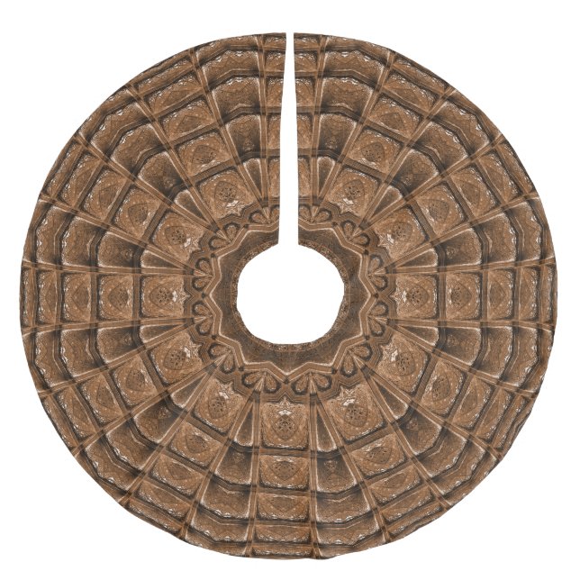 Brown Beige Decorative Tree Skirt (Front)
