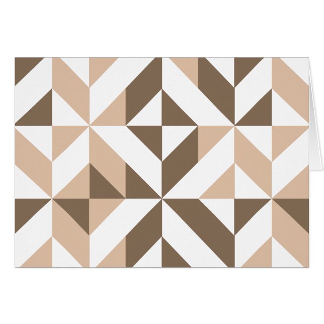 Brown Beige Geometric Cube Pattern (Front Horizontal)
