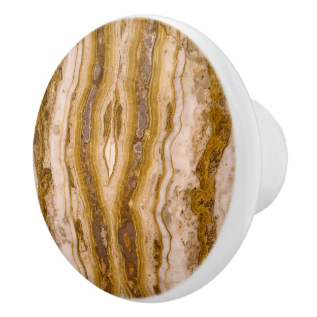 Brown Beige Grain Marble  Ceramic Knob (Right)
