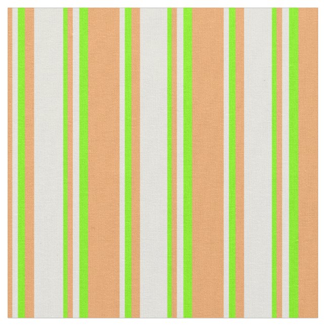 Brown, Beige & Green Coloured Lined Pattern Fabric (Close Up)