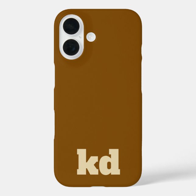 brown &beige initials monogram  Case-Mate iPhone case (Back)