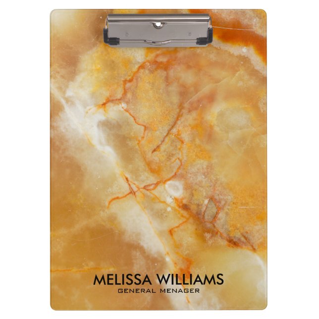 Brown & Beige Marble Stone Texture Clipboard (Front)