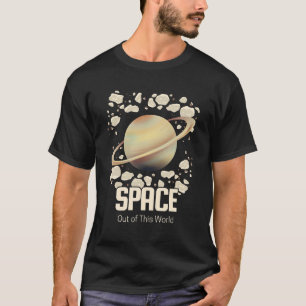 Brown Beige Saturn Planet T-Shirt