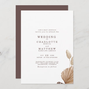 Brown & Beige Simple Wedding Invitation