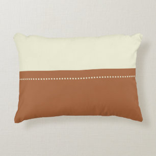 Brown Beige Stripe Colour Block Decorative Cushion