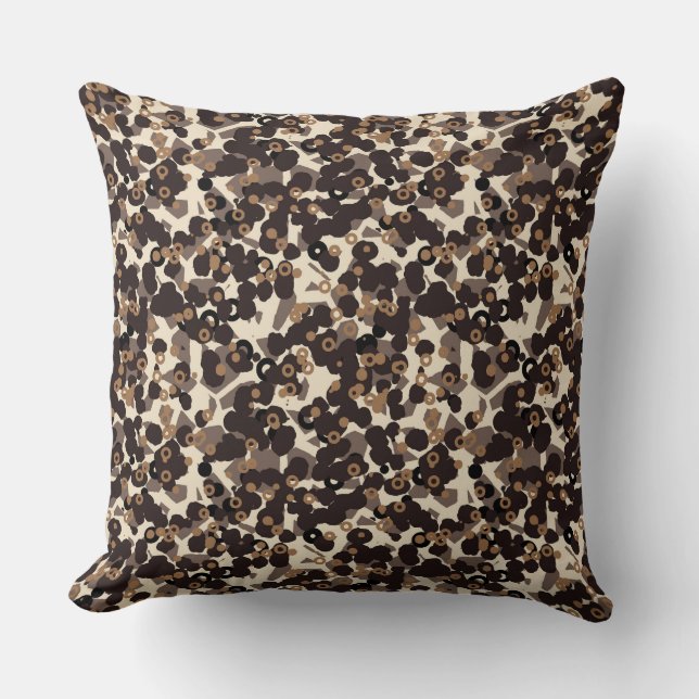 brown beige tan abstract cushion (Front)