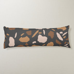 Brown, Beige,  Tan and Grey Terrazzo Marble Body Cushion