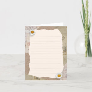 Brown Beige Vintage Scrapbook Lined Notes Card