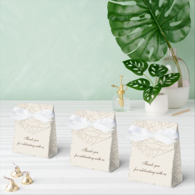 Brown beige wedding personalized favor box (Multiple)