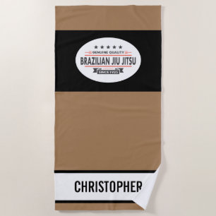 Brown Belt BJJ Quality Since 1925 Gym Dojo Beach Towel