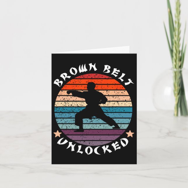Brown Belt Level Unlocked Achievement Karate Keep  Card (Front)