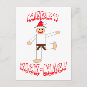 Brown Belt Merry Kick-Mas! Holiday Postcard