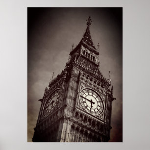 Brown Big Ben Art Photography Poster