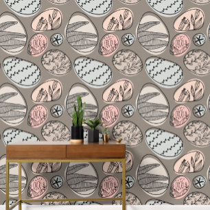Brown Big Bold Abstract Pattern Wallpaper