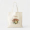 Brown Bird Flowers Custom Name Tote Bag