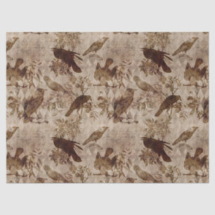 Brown Birds and Branches Decoupage Tissue Paper