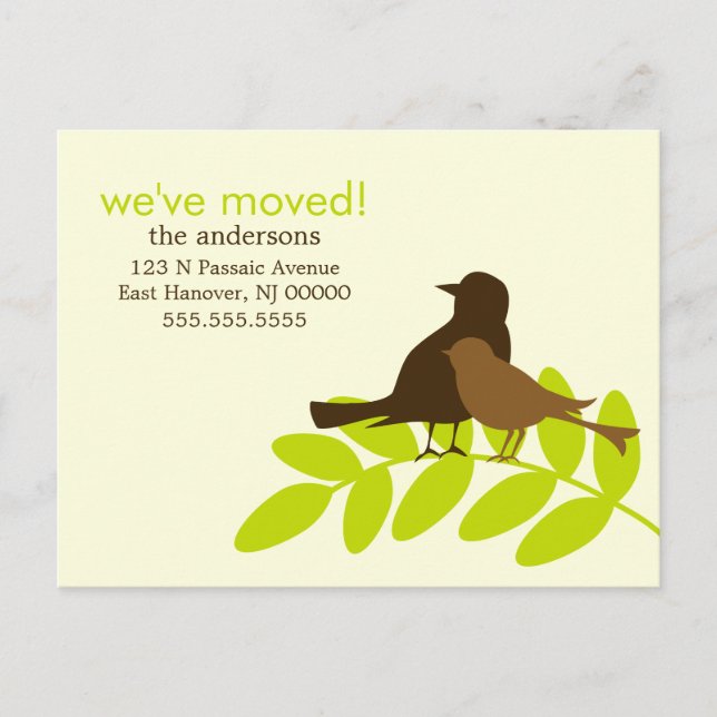 Brown Birds New Address Announcements (Front)