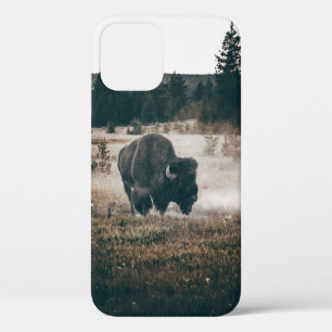 BROWN BISON ON BROWN GRASS FIELD DURING DAYTIME iPhone 12 CASE