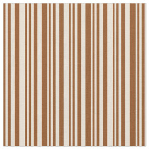 Brown & Bisque Striped/Lined Pattern Fabric