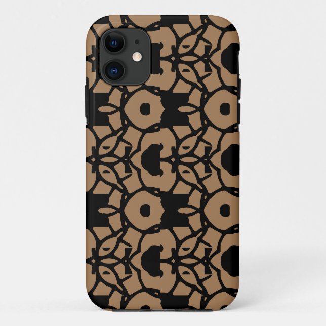 Brown Black Abstract Art Design iPhone / iPad case (Back)