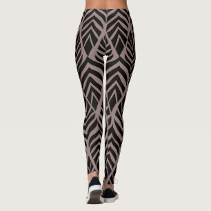 Brown & Black Abstract Safari Animal Print Legging